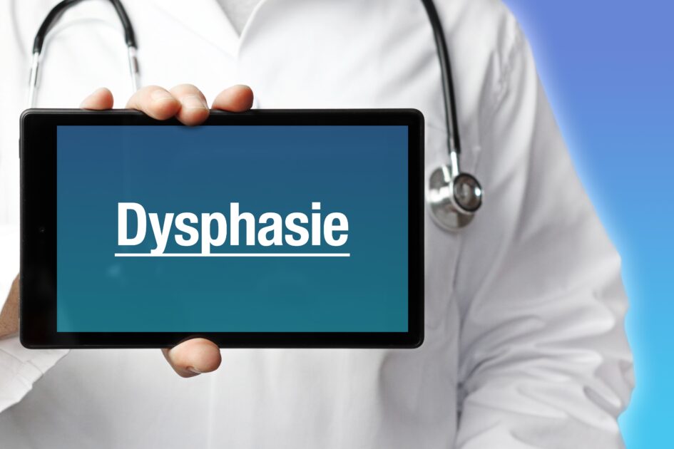 Image d'un médecin montrant le mot "dysphasie"