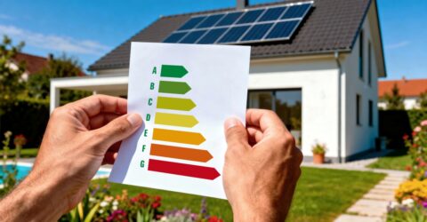 Image d'une habitation avec le score d'énergie